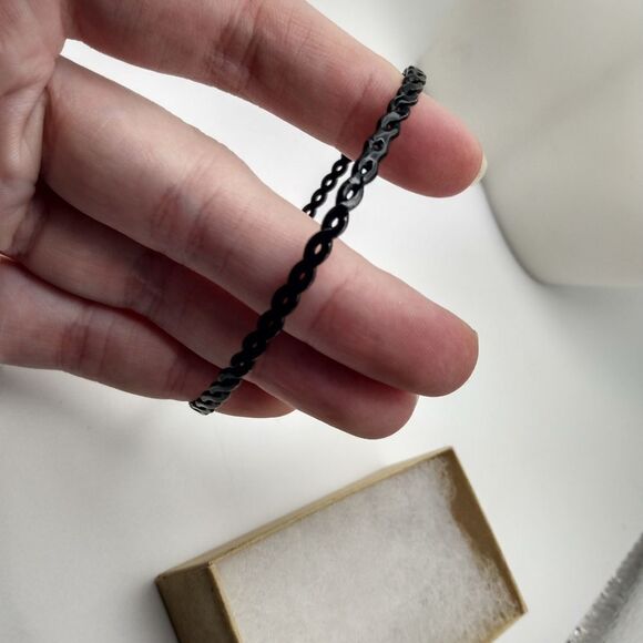 Black edgy‎ bracelet bangle - Picture 2 of 2